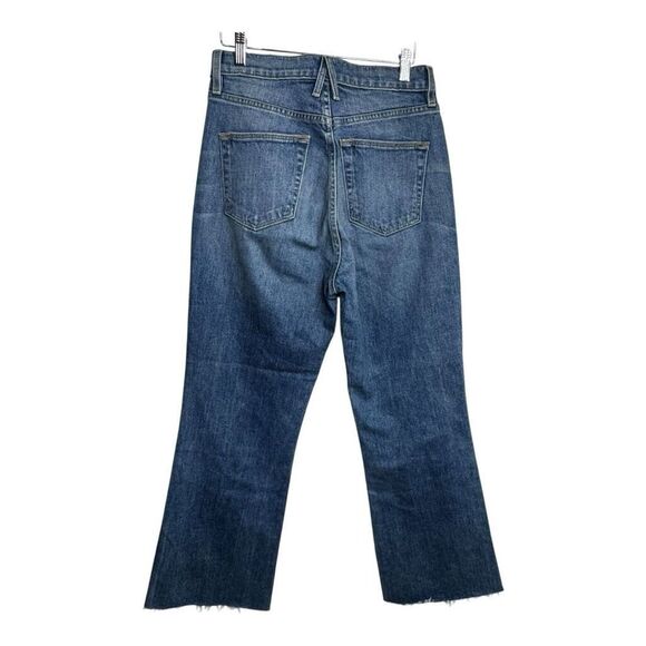 SLVRLAKE Jeans Womens 28 Frankie Crop Flare Raw Hem USA Made Cotton - Picture 2 of 8